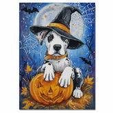 Great Dane Halloween Puppy Canvas Wall Art Dog Lover Gift for Fall Seasonal Home or Living Room Decoration on Ready to Hang 1.5" Thick Canvas Wrap, Floating Framed Canvas, Flat Rolled Canvas